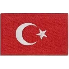Nakış Turkey Türkiye Türk Bayrakları Nakış Işleme Arma Patch Peç 3x5 cm Kırmızı Beyaz