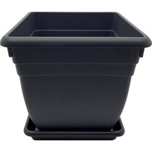 Kare Saksı Siyah Renk 18 Litre
