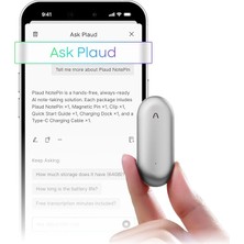 Ses Kayıt Cihazı, Plaud Notepin Ses Kayıt Cihazı, Uygulama Kontrolü, Aı Not Alıcısı, Aı Transcribe & Özetle, 112 Dil Desteği, 64 GB Bellek, Dersler Için Ses Kaydedici, Toplantılar, Ay Gümüşü