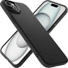 iPhone 15 Plus ile Uyumlu Kılıf Liquid Air Kaymaz Dokulu Yüzey Siyah Kapak - ACS06650 (Spigen Tr Garantili)