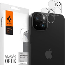 iPhone 15/15 Plus / 14/14 Plus ile Uyumlu Kamera Lens Camı Koruyucu Glas.tr Optik (2 Adet) Şeffaf - AGL06916 (Spigen Tr Garantili)