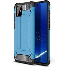 Galaxy A81 / Note 10 Lite ile Uyumlu Çift Katman Koruyucu Crash Military Tank Kılıf - Mavi