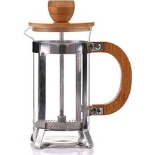 Bambu Kapak Filtre Kahve & Bitki Çayı Demleme French Press 350ML