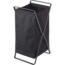 Home Tower Çamaşır Sepeti, Beyaz, Çelik Polyester Polipropilen, Siyah, Tek Beden