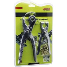 Kemer Delme Perçim Pensesi 2'li Set - 6 Ayarlı Deri Delici Pense + Çıtçıt Makinesi - Düğme Takma Perçin Atma Deri Kemer Çanta Kumaş Kanvas Karton Için