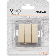 Novella Trenda Bronz Mekanizma+Düğme Kapak Üçlü Anahtar