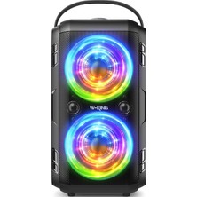 Hoparlör, W-Kıng 80W Taşınabilir Kablosuz Hoparlör Kutusu Müzik Kutusu, Güçlü Bas, Güçlü 105DB Ses, Karışık Renkli LED Işıkları, USB Çalma, 24 Saat Çalma Süresi