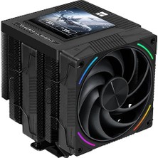Phantom Spirit 120 Vision Evo Cpu Soğutucu, 3,95 Inç IPS LCD Ekran, 7 Isı Borusu, Lcp Kanatlı 120 mm Pwm Fan, 160 mm Çift Kule, Intel LGA1851/1700 ve Amd Am5/am4 Için (Siyah)