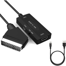 Scart To HDMI (Output) Dönüştürücü Adaptör, Scart Görüntü ve Sesi Hdmı’ya Çevirme, 720P 1080P Destekli, Pal Ntsc Uyumlu, Eski Tip Tv DVD Vhs Için | ZR1126