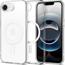 iPhone 17E / 16E ile Uyumlu Magsafe Kılıf Liquid Crystal Mag Fit Sararmaya Dayanıklı Ince Beyaz Şeffaf Kapak - ACS09150 (Spigen Tr Garantili)