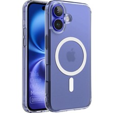 iPhone 17 Için Magsafe ile Uyumlu Supermatt Serisi - Arkası Sert Mat Materyal - Kenarları Yumuşak Şeffaf - Metal Tuş Takımı - Şeffaf Silikon Kılıf (Manyetik, 17)