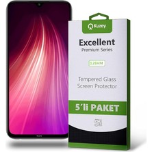 Iletişim Xiaomi Redmi Note 8 ile Uyumlu Temperli Ekran Koruyucu Kırılmaz Cam Ekonomik 5'li Paket