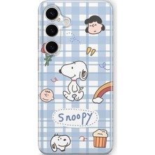 Samsung Galaxy S23 Fe Uyumlu Snoopy Tasarım Baskılı Şeffaf Kılıf, SPACES23FE240