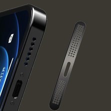 iPhone 12, 13, 14, 15, 16 Pro Max, Pro, Plus Uyumlu Metal Toz Geçirmez Sticker Kulaklık Hoparlör Deliği Anti Toz Önleyici (Siyah)
