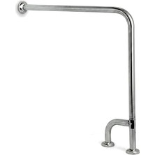 Bagno Mafsallı Basic Engelli Tutunma Barı 75X75 cm Paslanmaz Çelik Zemin Destekli Banyo Barı