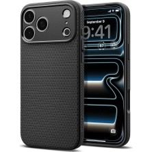 iPhone 17 Pro Max ile Uyumlu Kılıf Liquid Air Kaymaz Dokulu Yüzey Siyah Kapak - ACS09888 (Spigen Tr Garantili)