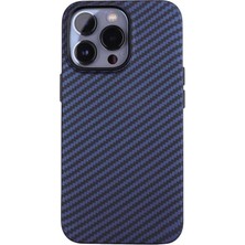 iPhone 12 Pro Max Kılıf Karbon Fiber Tasarımlı Kamera Lens Korumalı Ince Lüx Kapak Carbon Lacivert
