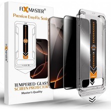 iPhone 17 Pro ile Uyumlu Hayalet (Privacy) Temperli Cam, Easy Fix Kolay Kurulum Serisi Yüksek Kaliteli Ekran Koruyucu