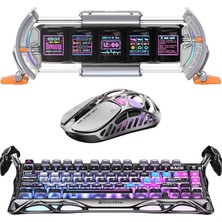 K1 Pro Mekanik Gaming Klavye, Xpro Kablosuz Optik Mouse ve Dijital Resim Çerçevesi Oyuncu Seti (Cyberpunk)