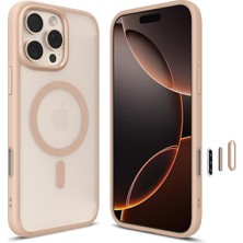 iPhone 16 Pro Max ile Uyumlu Magsafe Kılıf Ultra Hybrid T Frost Mag Fit Kamera Kontrol Sararmaya Dayanıklı Mat Gül Rengi Şeffaf Kapak - ACS09069 (Spigen Tr Garantili)