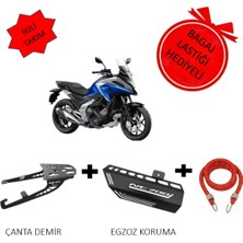 MB Moto Cruising NC700 NC750 Sxd 2021 - 2024 Çanta Demiri & Nc 700 Uyumlu Egzoz Koruma Sacı Demiri