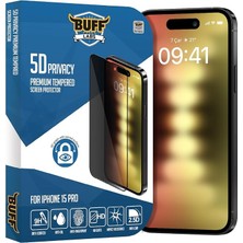 iPhone 15 Pro ile Uyumlu 5d Privacy Hayalet Ekran Koruyucu, BF2252, Siyah