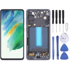 S21 Fe Uyumlu LCD Ekran Dokunmatik Full Çıtalı OLED Siyah SM-G990