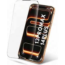 Ekran Koruyucu] Iphone 13 Pro Max / 14 Plus ile Uyumlu Yeni Nesil Saf Cam 300CC Ekran Koruyucu [çerçevesiz - Borderless ], Toz Önleyici Ahize Filtresi, Hd Ultra Netlik