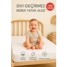 Pamuklu Sıvı Geçirmez Bebek Alezi Yatak Koruyucu Bebek Çocuk Park Beşik Kreş Anaokulu Alezi (70 x 140)