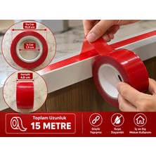Bes Şeffaf Çift Taraflı Ekstra Güçlü Yapışkan Bant 48 mm x 15 Metre – Yüksek Tutunma Gücü, Dayanıklı Montaj ve Sabitleme Bandı