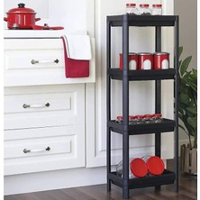 Siyah Shelf Unit Banyo Rafı Mutfak Rafı Balkon Rafı Organizer Raf Dolap