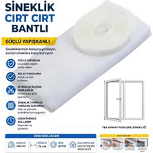 Cırt Bantlı Pencere Sinekliği 75X125 cm Deliksiz Montaj Tek Kanat Beyaz Sineklik