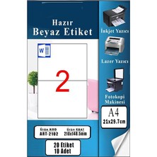 Hazır Etiket 210X148.5 mm 10 Sayfa 1 Paket 2 Li Kendinden Yapışkanlı Fotokopi Lazer Inkjet Kağıdı Yazıcılar Için Uyumlu