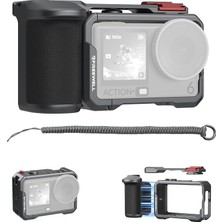 Xplorer Grip ile Djı Osmo Action 6 Için Creator Pro Cage - Hızlı Bağlantı Montajı, Soğuk Ayakkabı, 1/4"-20 Diş + Alaı Konumlandırma Deliği, Darbeye Dayanıklı Alüminyum Rig Kiti