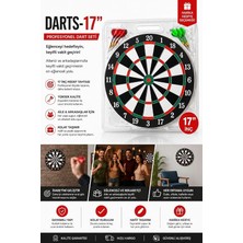 Inç Profesyonel Dart Tahtası Seti – 6 Adet Metal Uçlu Dart Oku Dahil – Duvara Asılabilir, Ev Ofis Kafe Oyun Odası Için Dart Oyunu Seti
