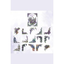 Craft 30 Adet Şeffaf Mor Gül Kenar Sticker Bullet Journal Scrapbook Laptop Ajanda Planlayıcı