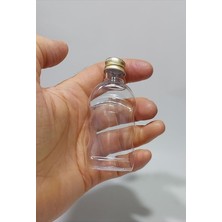 Adet 50ML Pet Plastik Şişe Küçük Gold Metal Kapaklı Çok Amaçlı Shot Şişesi, DAFD345D