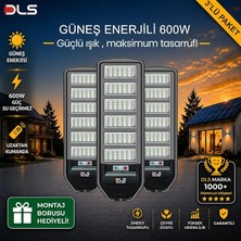 Paket Dls 600W Güneş Enerjili Solar Sokak ve Bahçe Lambası, Lifepo4 Bataryalı, IP66, Hareket Sensörlü, Uzaktan Kumandalı LH99-600