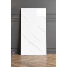 Dekor Kendinden Yapışkanlı Mermer Seramik Desenli Köpük Pvc Duvar Paneli (30X60 cm 0,18 M²) Banyo Mutfak Beyaz 30 x 61