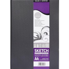 Rowney Simply Eskiz Defteri, Orta Tanecikli, 100 G/m², Sert Kapak, Dın A4 21 x 29,7 Cm, Yumuşak Beyaz, 54 Yaprak