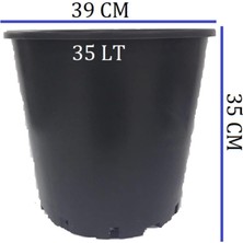 Saksısı 2 Adet 39X35 cm 35 Lt Plastik Saksı Siyah Üretim Saksı Bitki Saksısı