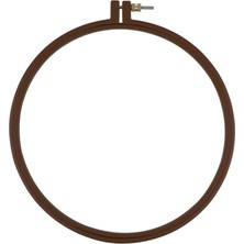 Vidalı Plastik Nakış Kasnağı Kahverengi 24 cm