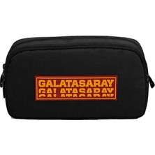 Iki Gözlü Erkek Çocuk Gs 5 Yıldız Baskılı Siyah - Kırmızı Okul Kalem Çantası/kalemlik - 26522