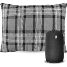 Kamp Yastığı, Seyahat Yastığı, Silikon Elyaf Dolgulu Hafif Küçük Yastık, Orta Sertlikte, Nefes Alabilir Kılıf, Kamp, Uçak ve Araba Için Ideal 35X50CM Flanel Gri