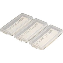 Hook Case, Şeffaf Polipropilen Plastik Olta Iğnesi Saklama Kutusu, 3 Bölmeli, Mandallı Kapaklı, 103 x 68 x 12 mm