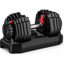 Ayarlanabilir Tekli Mekanizmalı Dambıl, Standlı Hızlı Ağırlık Ayarlı Ev Tipi Fitness Dambılı, 24 kg ve 40 kg Seçenekleri