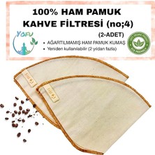 Adet) Yıkanabilir, Kumaş Kahve Filtresi (No:4) AĞARTILMAMIŞ%100 Ham Pamuk, Organik, Ekolojik Filtre No:4 (No4.2)