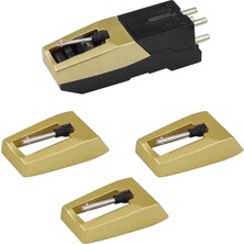 Oynatıcı Iğnesi, Crosley, Ion, Lp, Fonografik ve Daha Fazlası Için Elmas Kalem Değiştirme ile Yükseltilmiş Plak Çalar Kartuşu (Altın)
