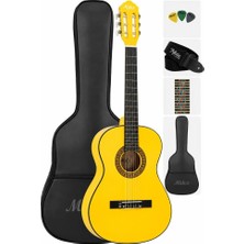 Midex CG-270YLW-OUT Sarı Renk Klasik Gitar 4/4 Yetişkin Boy Sap Ayarlı Full Set(Outlet)