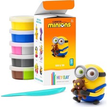 Clay Çılgın Hırsız Minyonlar - Bob & Tim Set - Çocuklar Için Hava ile Kuruyan Renkli ve Şekil Alan 5 Kutulu Kil Seti - Şekillendirme Aletleri ile Eğlenceli ve Etkileşimli Talimatlar Uygulaması
